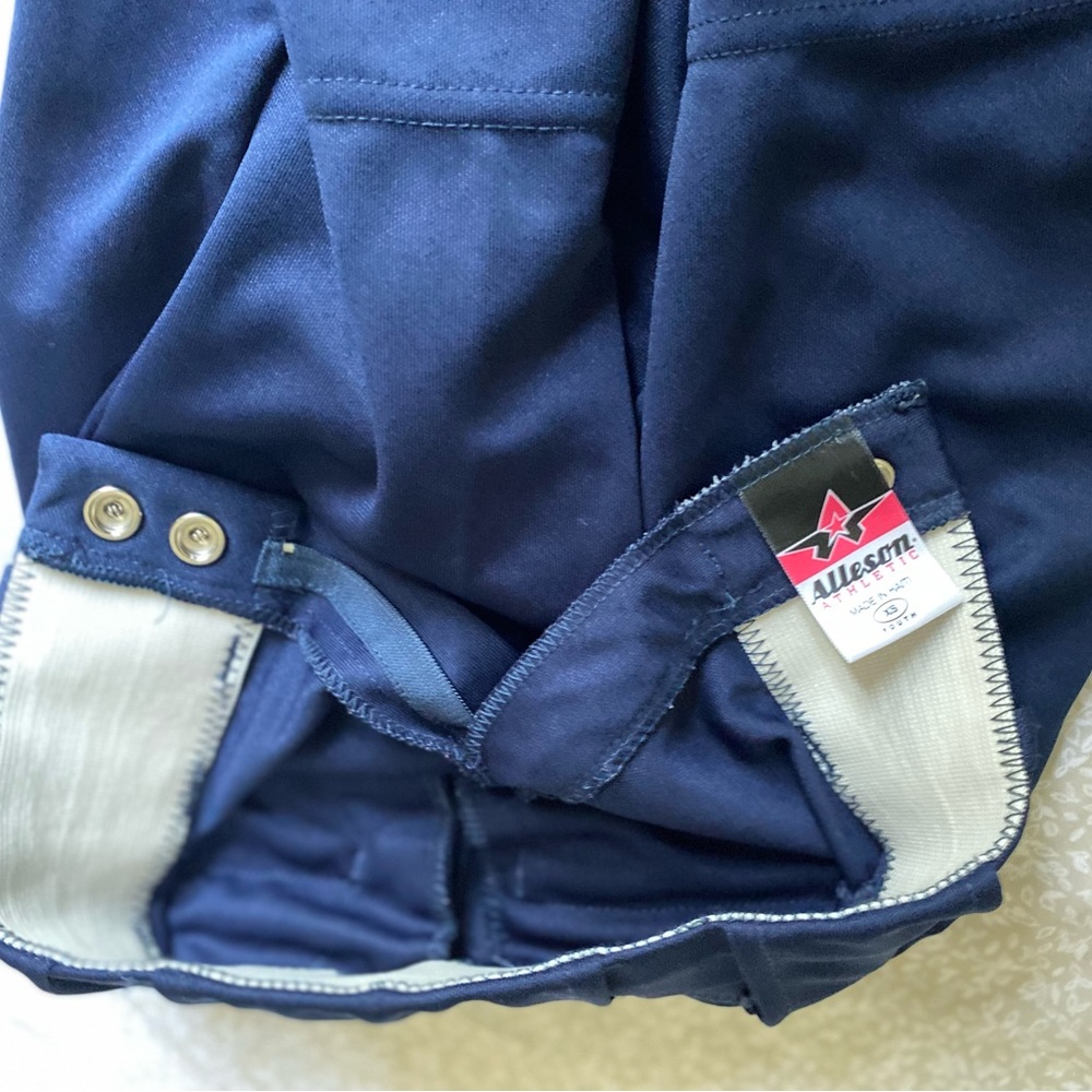 Alleson youth baseball pants, size XS, navy blue